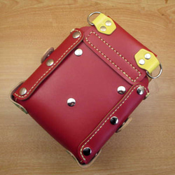 手縫い　本革　5丁差しシザーケース (赤色×カラフル)　　SCA-8/DAC 4枚目の画像