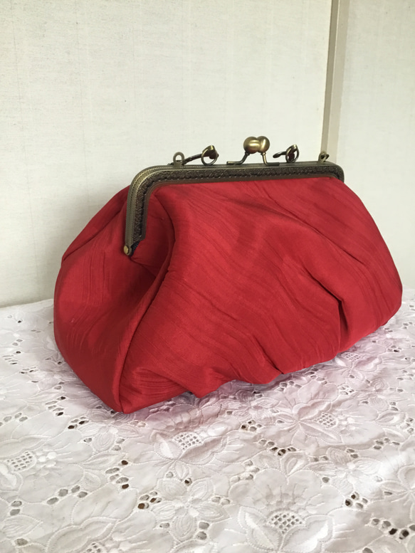 花ぷらら・ハンドメイド・リメイク・帯・カバン・トートバッグ・赤・可愛い・117 1枚目の画像