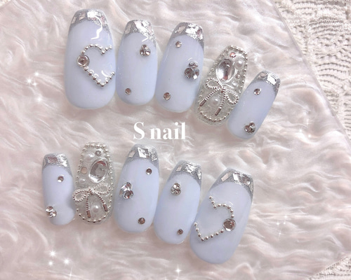 13))フレンチガーリー ウィッシュコア リボンネイル ストーン ネイル