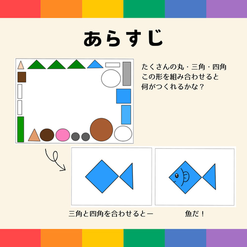 パネルシアター「◯△□でつくろう」（保育教材／ペープサート