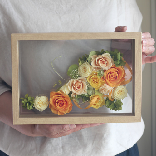 商談中 プリザーブドフラワーアレンジ No.178 秋のオレンジ