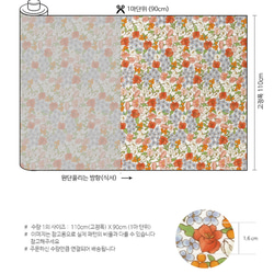 韓国製 花柄 春の花 スプリングフラワー 生地 コットン100％シーチング Spring Floral 2枚目の画像