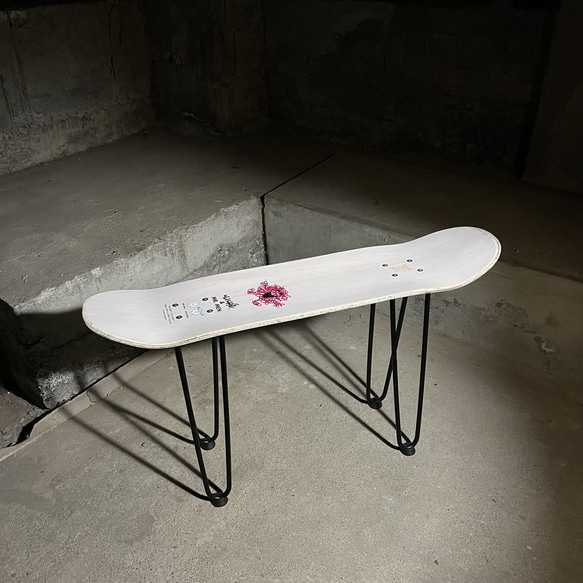 スケートボード　スケボー　サイドテーブル　椅子　イス　チェア　ベンチ　スツール　ミニテーブル　ローテーブル　114 2枚目の画像