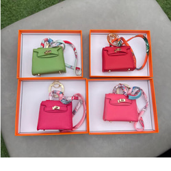 【Mini Bag】BJD Kelly カラーブロックレザーかわいい車のキーホルダーペンダントベビーバッグの飾り 15枚目の画像