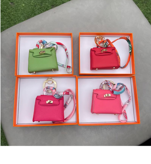 【Mini Bag】BJD Kelly カラーブロックレザーかわいい車のキーホルダーペンダントベビーバッグの飾り 15枚目の画像