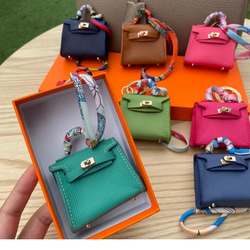 【Mini Bag】BJD Kelly カラーブロックレザーかわいい車のキーホルダーペンダントベビーバッグの飾り 4枚目の画像