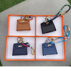 【Mini Bag】BJD Kelly カラーブロックレザーかわいい車のキーホルダーペンダントベビーバッグの飾り 12枚目の画像