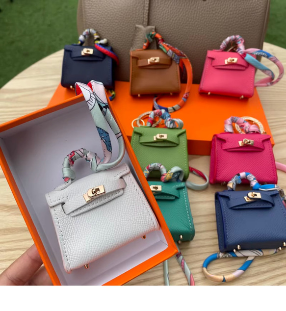 【Mini Bag】BJD Kelly カラーブロックレザーかわいい車のキーホルダーペンダントベビーバッグの飾り 16枚目の画像