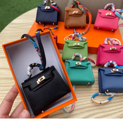 【Mini Bag】BJD Kelly カラーブロックレザーかわいい車のキーホルダーペンダントベビーバッグの飾り 5枚目の画像