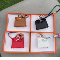 【Mini Bag】BJD Kelly カラーブロックレザーかわいい車のキーホルダーペンダントベビーバッグの飾り 13枚目の画像