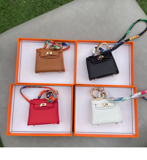 【Mini Bag】BJD Kelly カラーブロックレザーかわいい車のキーホルダーペンダントベビーバッグの飾り 13枚目の画像