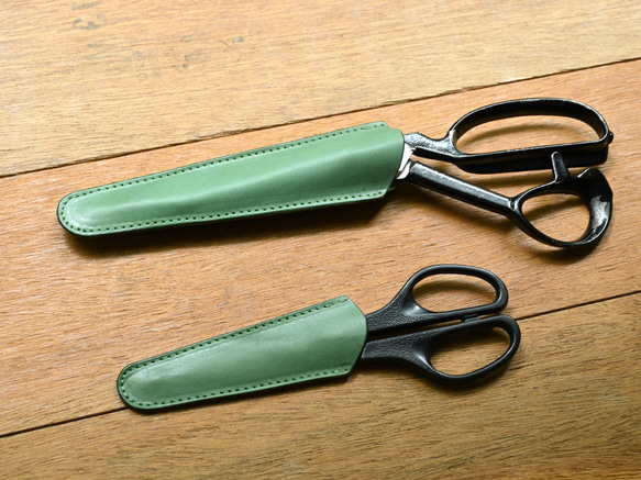 Leather Scissor Case - Grass Green 6枚目の画像