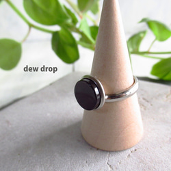 フリーサイズ オニキス10ｍｍ 天然石 シンプル 甲丸 リング 指輪 メンズ ユニセックス ステンレス シルバー 2枚目の画像