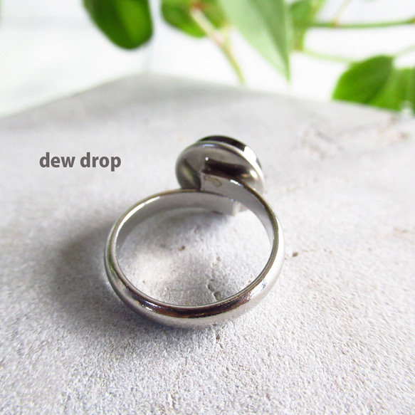 フリーサイズ オニキス10ｍｍ 天然石 シンプル 甲丸 リング 指輪 メンズ ユニセックス ステンレス シルバー 4枚目の画像