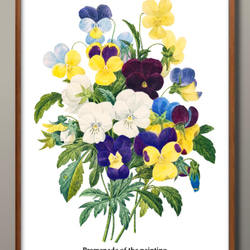 1-7700■ポスター アート 絵画『フラワー　花　ビンテージ』北欧 A3 イラスト デザイン マット紙 1枚目の画像