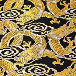 金色錦緞布料（新）金龍（龍）黑色 ☆ 布料寬度約 37 公分 x 長度 50 公分 ☆ 可連續切割 第2張的照片
