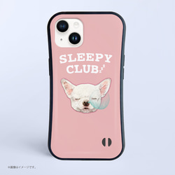 「SLEEPY CLUB_チワワ」耐衝撃グリップiPhoneケース 1枚目の画像