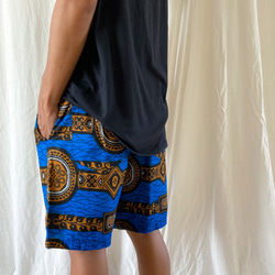 MERMEO【SP-170W】アフリカンバティック (アフリカ布/アフリカンプリント）メンズ ショートパンツ 3枚目の画像