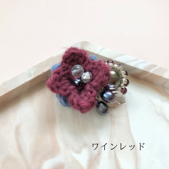 【受注制作】紫陽花モチーフのミニブローチ 5枚目の画像
