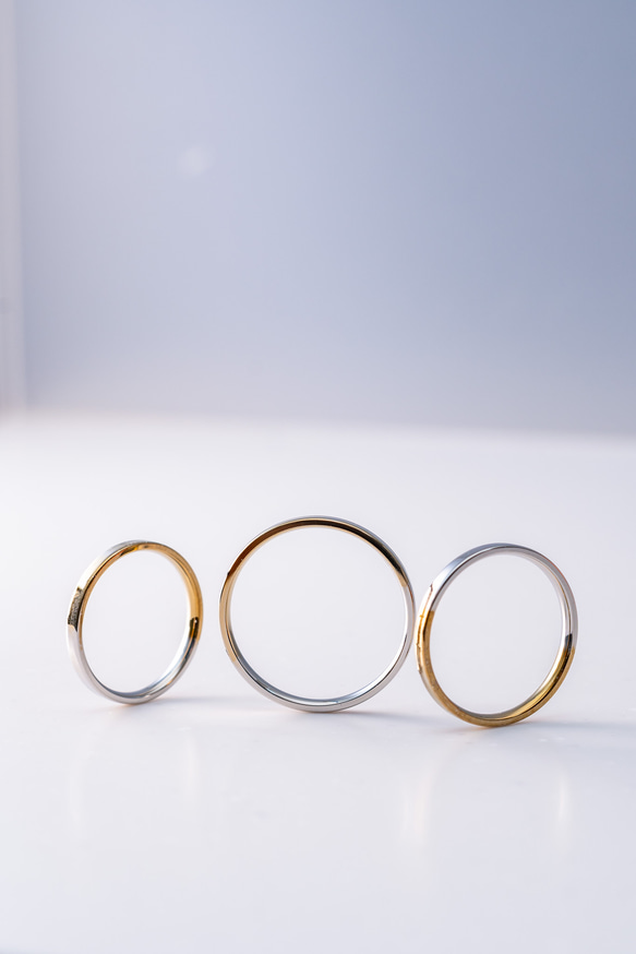 New「三日月」みかづき　チタンリング  細指輪 titaniumRing　軽く腐食しない 4枚目の画像