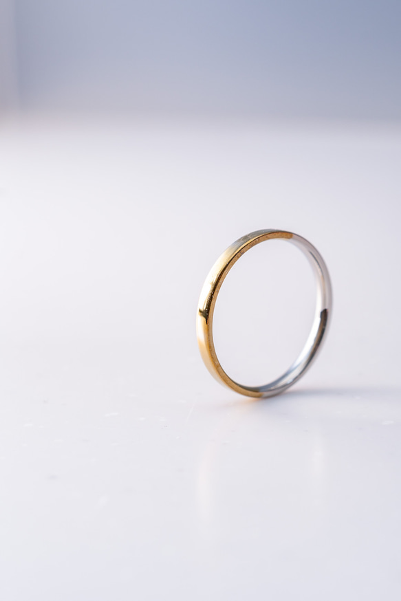 New「三日月」みかづき　チタンリング  細指輪 titaniumRing　軽く腐食しない 3枚目の画像