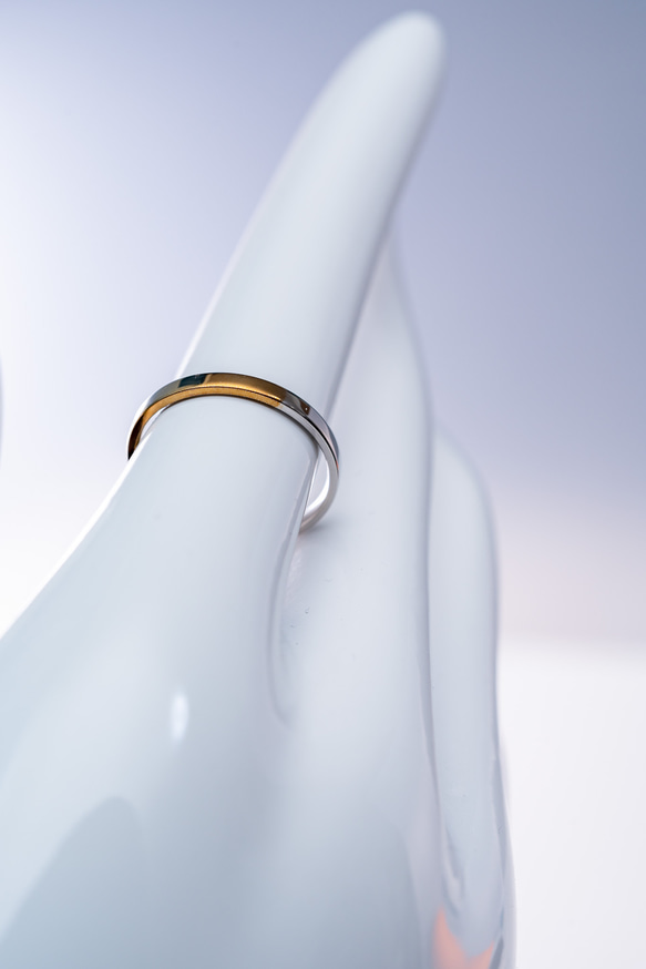 New「三日月」みかづき　チタンリング  細指輪 titaniumRing　軽く腐食しない 5枚目の画像