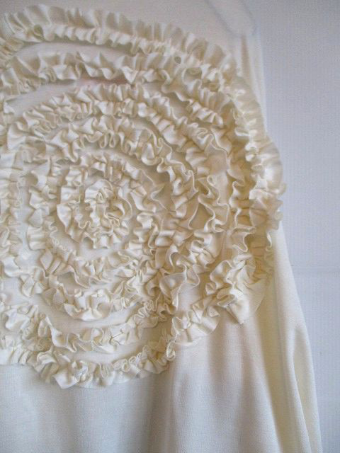 【受注制作】シルク絹100％　七変化着回し可能　フリル　ボレロ　マフラー　スヌード　ウエストベルト　ベスト　生成りオフ