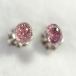 （1 件）粉紅色碧璽耳環（5 x 4 毫米，鈦柱） 第2張的照片