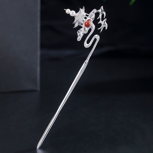 蜃気楼の簪 - パールの輝きと瑪瑙の神秘的な輝き K142 かんざし Vary  