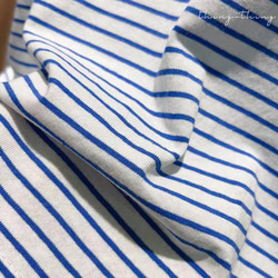 高品質！新品！ストライプ綿Tシャツ　コットン 　ブラウス 　トーブス　ブルー 9枚目の画像