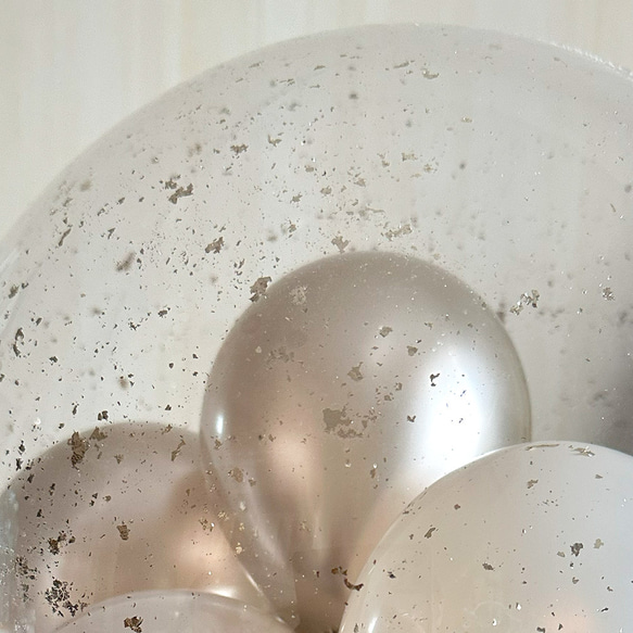 【ヘリウムガス入り】関東 送料無料　シャンパンゴールドmix フレーク入り　バルーン  風船 誕生日　プレゼント　母の日 2枚目の画像