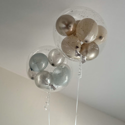 【ヘリウムガス入り】関東 送料無料　シャンパンゴールドmix フレーク入り　バルーン  風船 誕生日　プレゼント　母の日 3枚目の画像