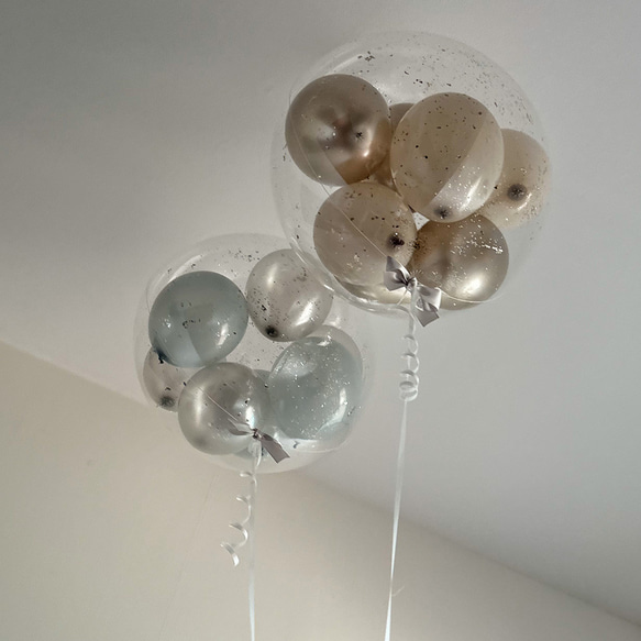 【ヘリウムガス入り】関東 送料無料　シャンパンゴールドmix フレーク入り　バルーン  風船 誕生日　プレゼント　母の日 3枚目の画像