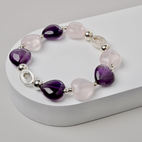 ローズクォーツ&アメジスト