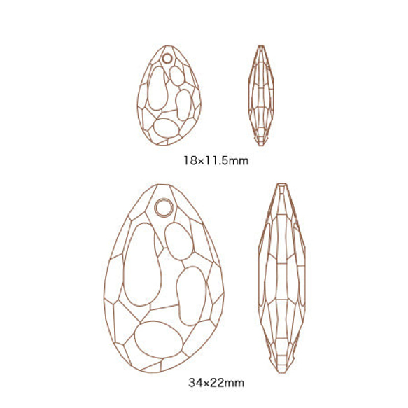 スワロフスキー#6730、34mmデザイナーズペンダント　プランクトン〜クリスタルオーロラ 3枚目の画像