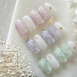 ネイルチップ No.131 フラワーネイル nail ジェルネイル 1枚目の画像