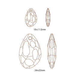 スワロフスキー#6730、34mmデザイナーズペンダント　プランクトン〜シルバーナイト 4枚目の画像
