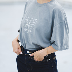 nasicaオリジナルオーバーサイズTシャツ （ライトグレー） 1枚目の画像