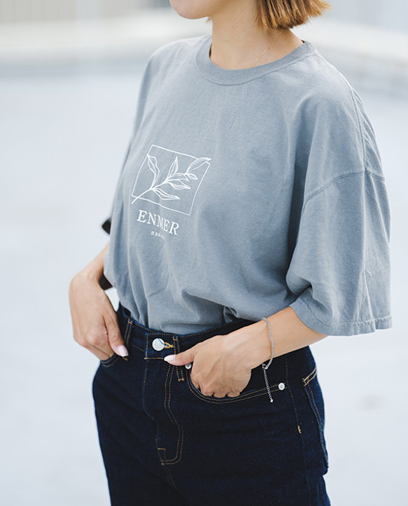 nasicaオリジナルオーバーサイズTシャツ （ライトグレー） 1枚目の画像