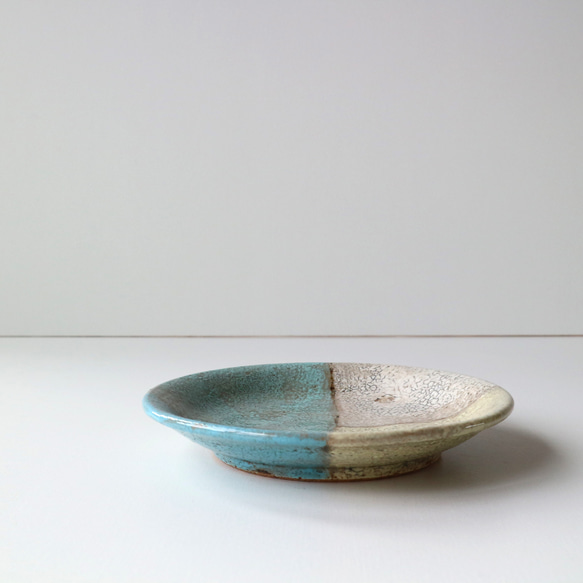 小皿　ブルー×グリーン　12.5ｃｍ 2枚目の画像