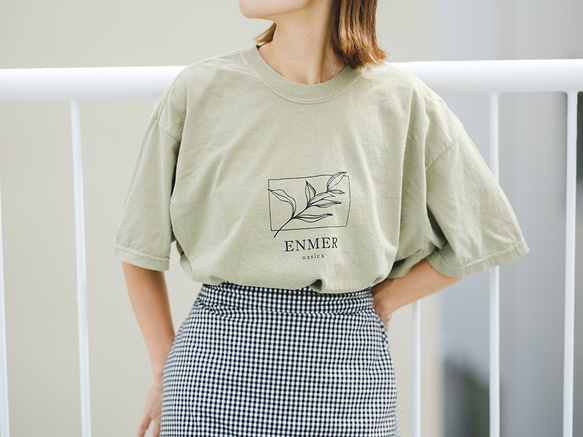 nasicaオリジナルオーバーサイズTシャツ （カーキ） 2枚目の画像