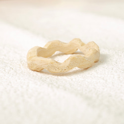 【男女兼用】ウェーブカット 白  ～ミズキの木の指輪～ 2枚目の画像