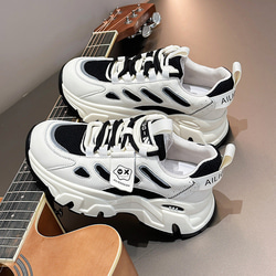 24新作婦人靴通気網面厚底カジュアル靴スニーカー・快適通気・疲れない履き心地 W353 5枚目の画像