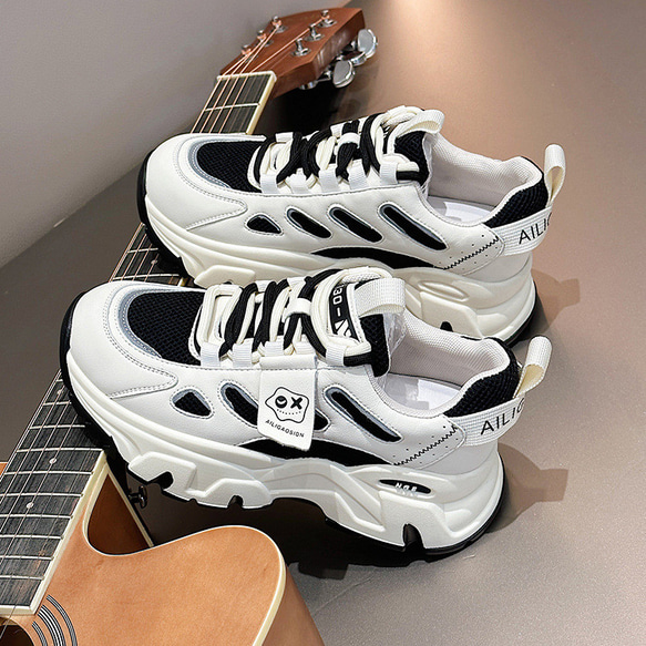 24新作婦人靴通気網面厚底カジュアル靴スニーカー・快適通気・疲れない履き心地 W353 5枚目の画像