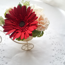❁來表達你的心情吧♡可愛的黏土插花【紅色非洲菊/康乃馨】❁ 第2張的照片