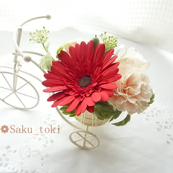 ❁來表達你的心情吧♡可愛的黏土插花【紅色非洲菊/康乃馨】❁ 第1張的照片