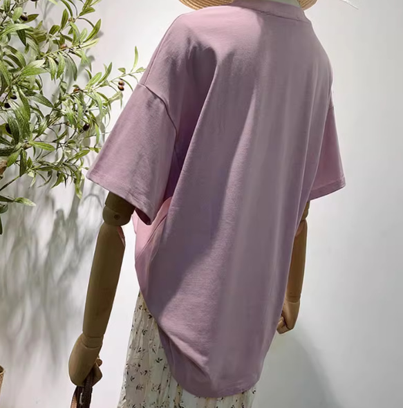 超きれい！新品！ピンク綿Tシャツ　コットン 　ブラウス 　トーブス　 7枚目の画像