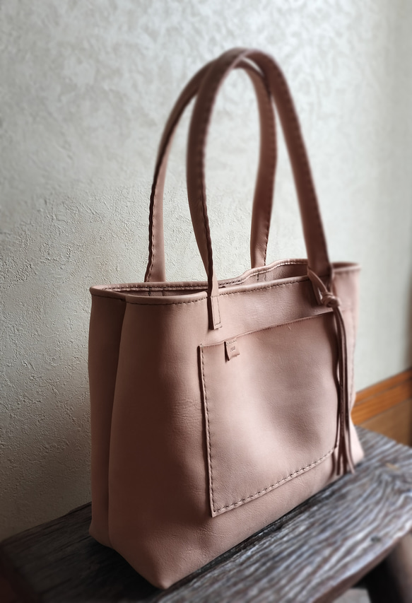 3pocket tote　ナチュラル　オイルヌメ（シュリンク） 5枚目の画像