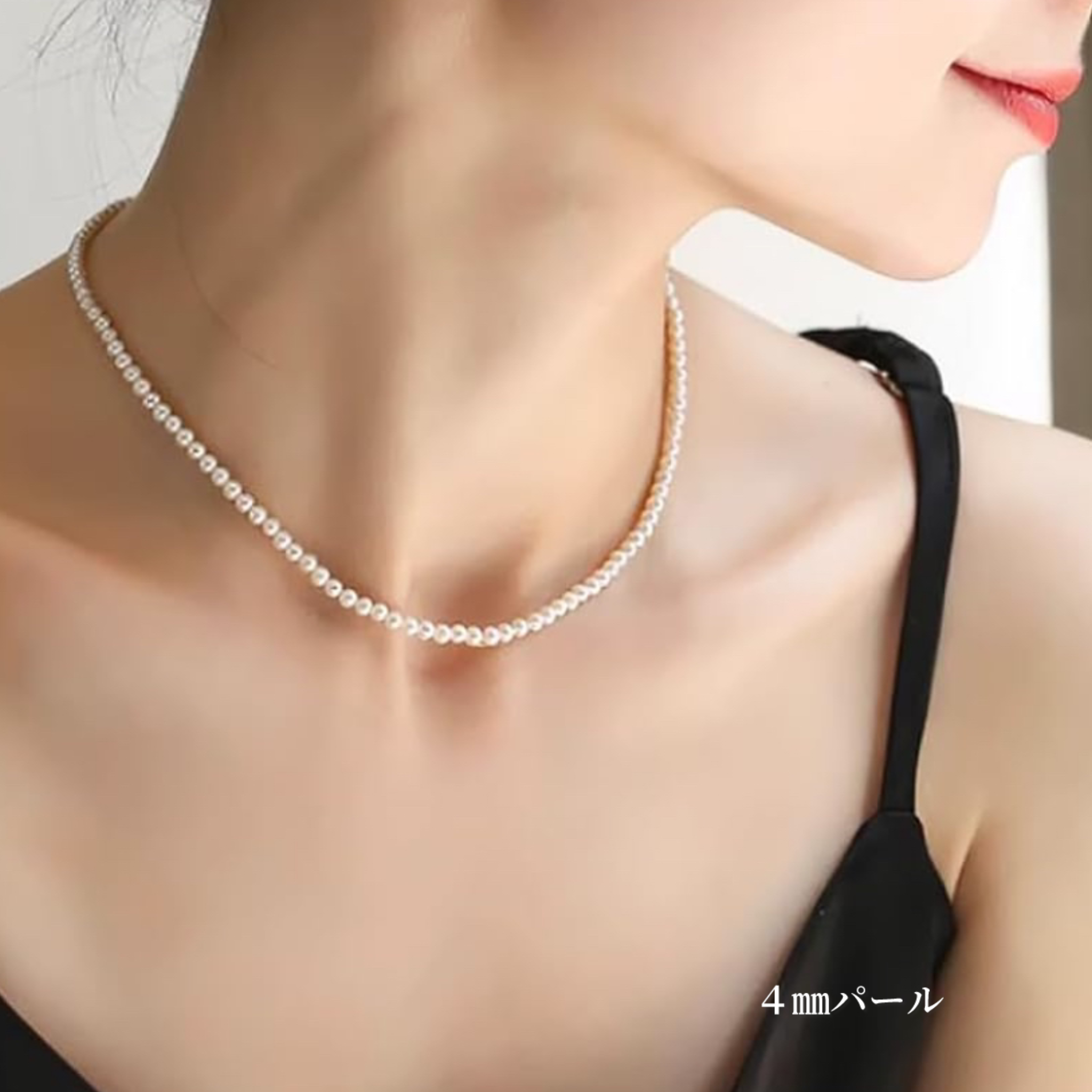 《4mmコットンパール》ホワイト　国産コットンパールの上質ネックレス