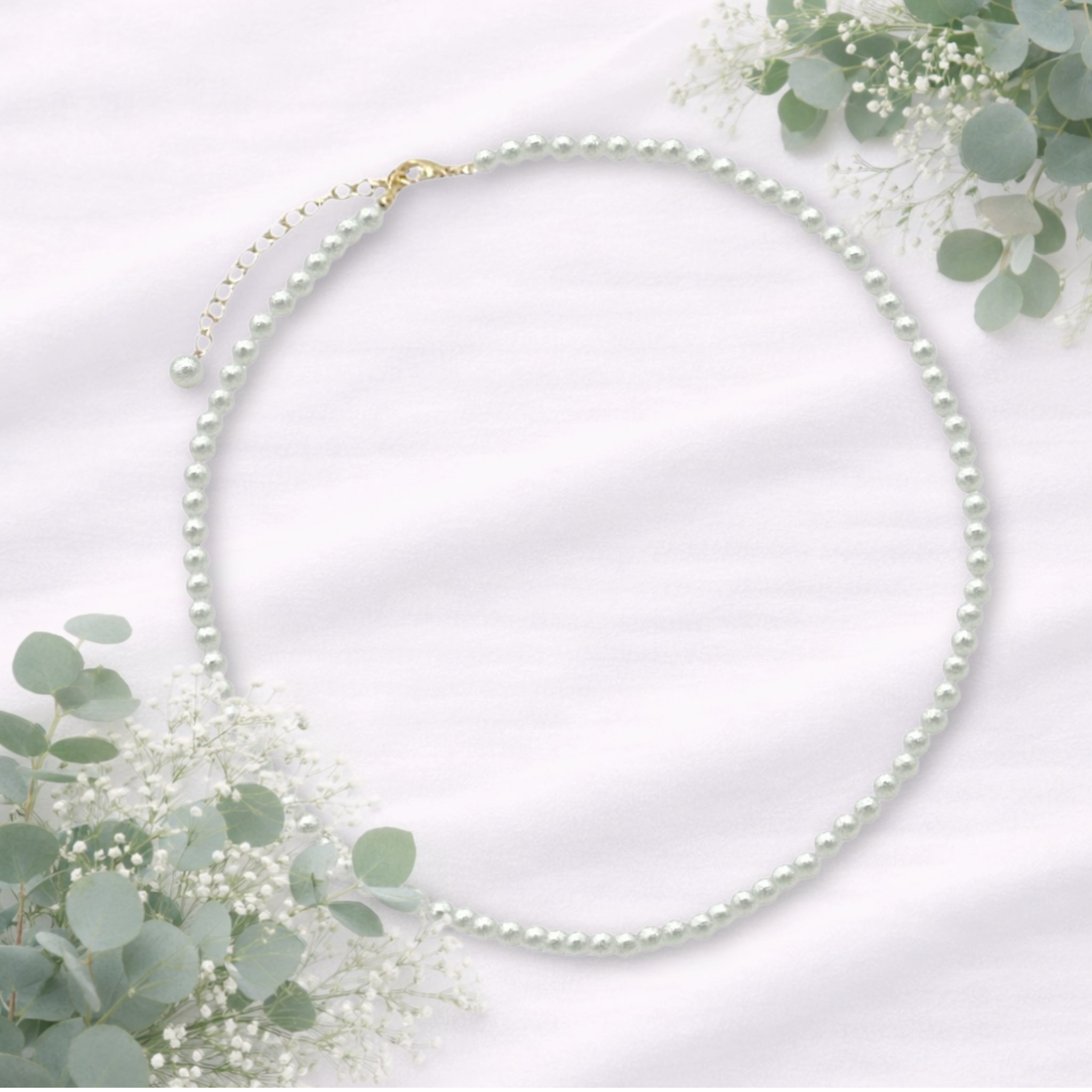 《4mmコットンパール》ホワイト　国産コットンパールの上質ネックレス